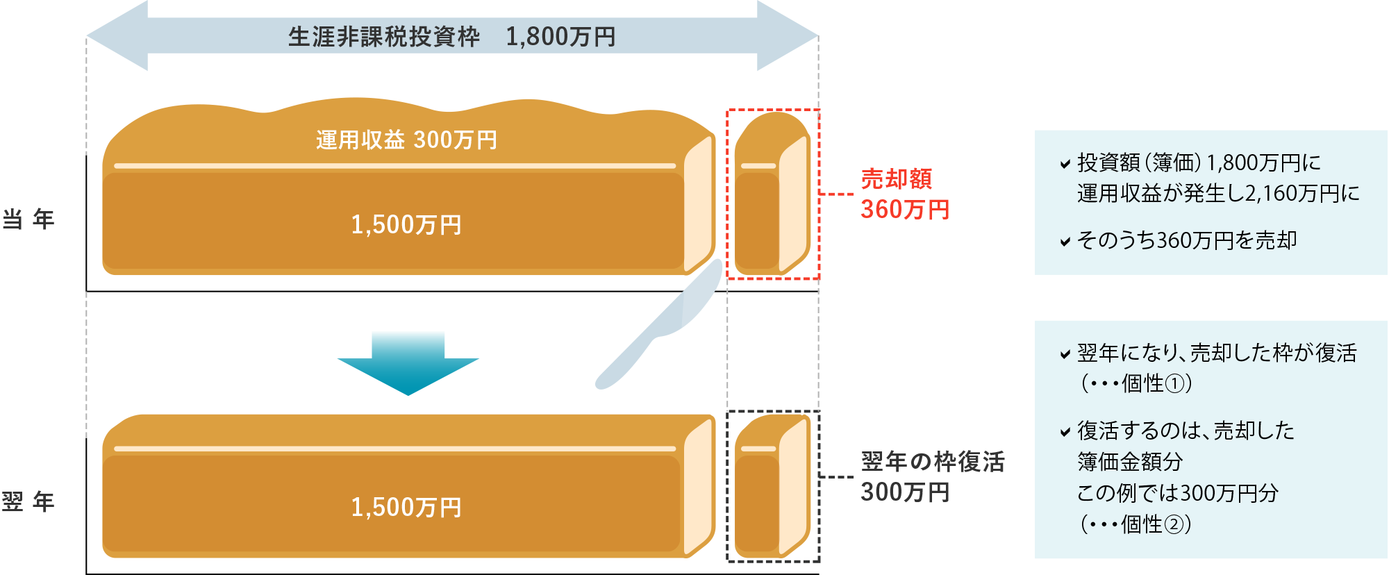 図表2　運用見直しを考える際に押さえておきたい新NISAの“2つの個性”（簡略図）