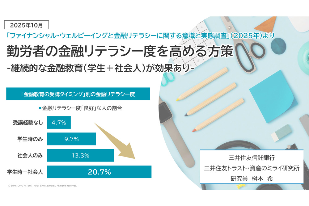 勤労者の金融リテラシー度を高める方策<br>−継続的な金融教育（学生＋社会人）が効果あり−